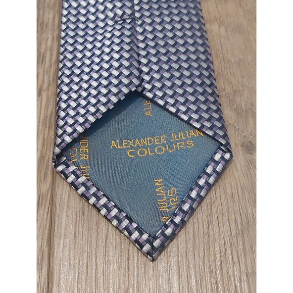 alexander julian colours tie Purple Hand Made Polyester Tie 3.25 X 60 - Picture 2 of 4